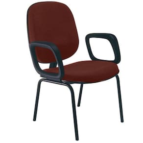 Cadeira para Igrejas Evangélicas com Braços Diretor para Escritório Linha Uno Vermelho