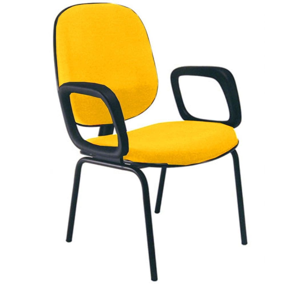 Cadeira para Igrejas Evangélicas com Braços Diretor para Escritório Linha Uno Amarelo