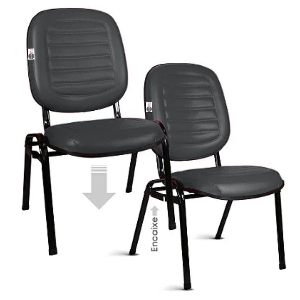 02 Cadeiras Empilhável para Igrejas Evangélicas Linha Holy Marrom