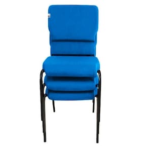 03 Cadeiras Empilhável para Igrejas Evangélicas Linha Church Azul