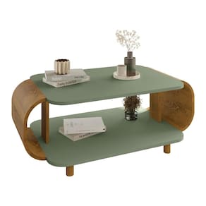 Mesa de Centro Sala Floripa com Pés de Madeira Maciça
