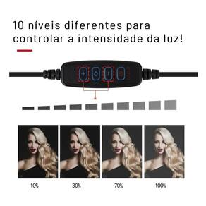Ring Light Led Iluminador 30Cm Forte E Completo Tripé 360º