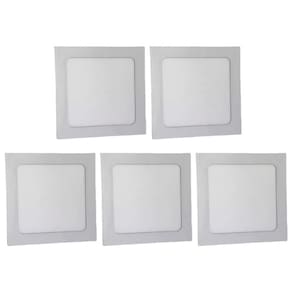 Kit 5 Painel Led Quadrado Embutir 12W 3000K Bivolt Foxlux