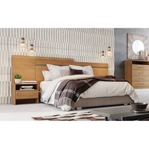 Cabeceira para Cama Box Casal com 2 Mesas de Cabeceira - Prime-Cumaru - Móveis Novo Horizonte