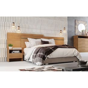 Cabeceira para Cama Box Casal com 2 Mesas de Cabeceira - Prime-Cumaru - Móveis Novo Horizonte