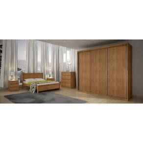 Guarda Roupa Casal 3 Portas 6 Gavetas - Paradizzo Gold-Cumaru - Móveis Novo Horizonte
