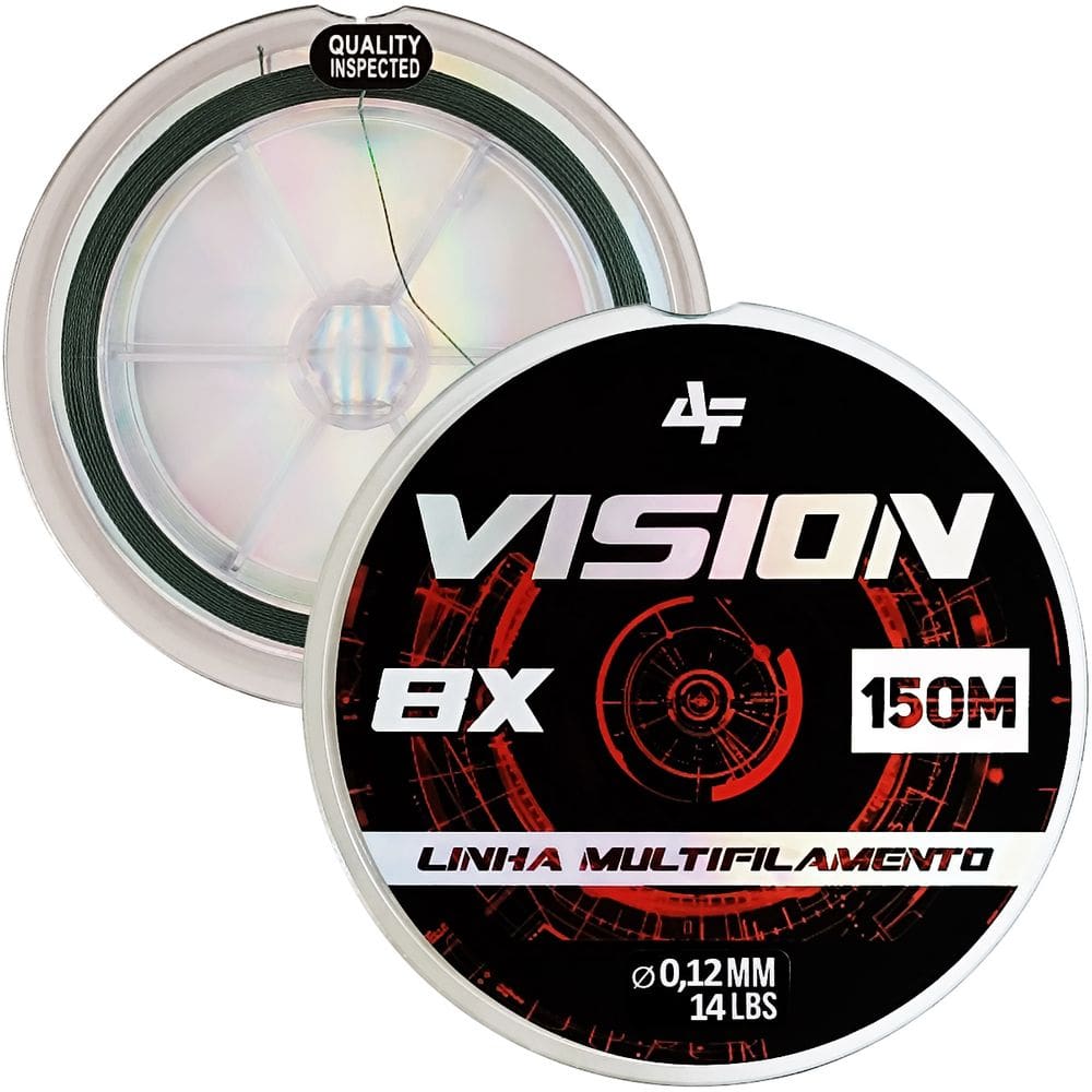 Linha de Pesca Multifilamento Vision 8X Albatroz Fishing 150 Metros 0,12mm Diâmetro 14 Libras Verde Dark Green