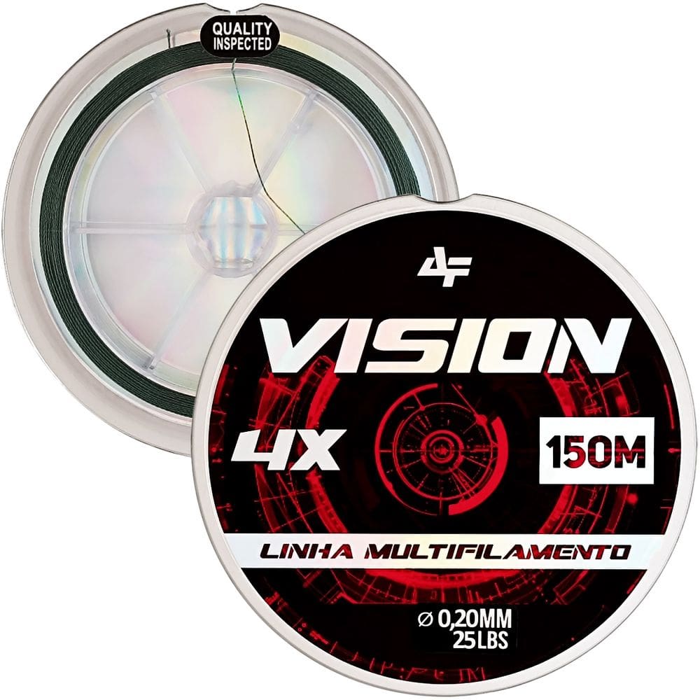 Linha de Pesca Multifilamento Vision 4X Albatroz Fishing 150 Metros 0,20mm Diâmetro 25 Libras Verde Dark Green