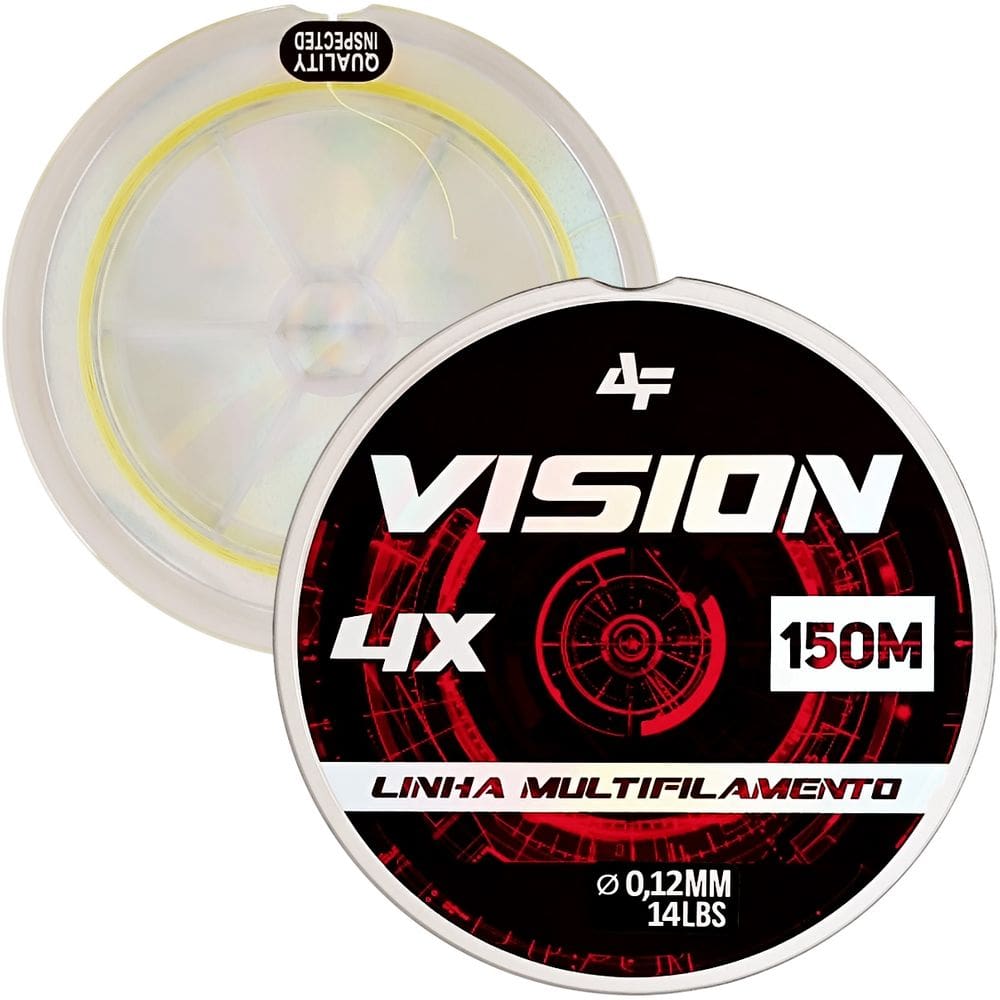 Linha de Pesca Multifilamento Vision 4X Albatroz Fishing 150 Metros 0,12mm Diâmetro 14 Libras Amarelo Yellow