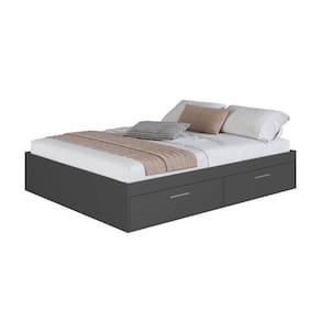 Cama Casal Queen com 4 Portas Basculantes CT1160 200x160cm Grafite - Art In Móveis