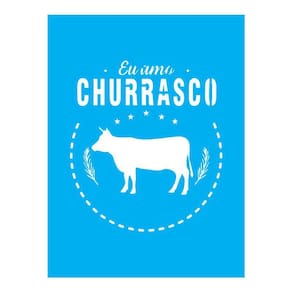Stencil Tamako Eu Amo Churrasco - 15X20Cm - Ref A2958