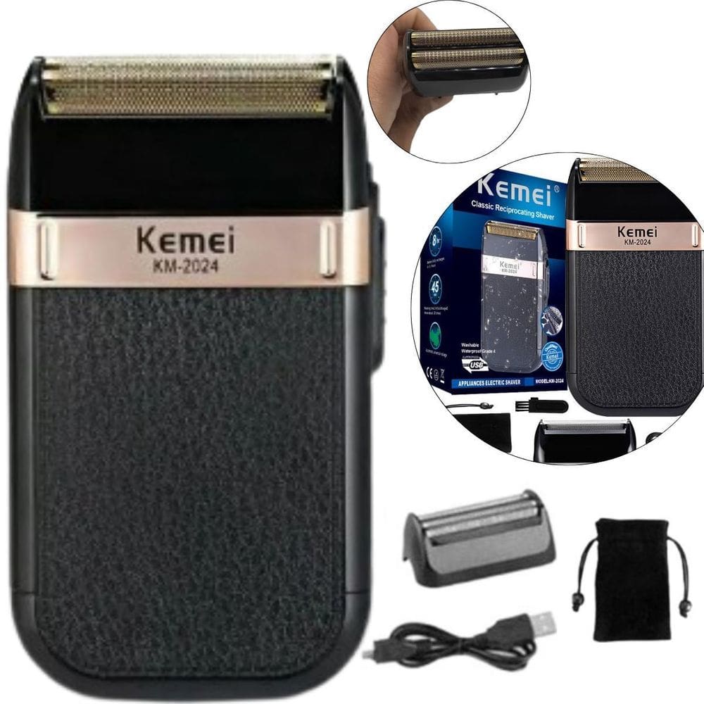 Barbeador Elétrico Kemei 2024 Compacto