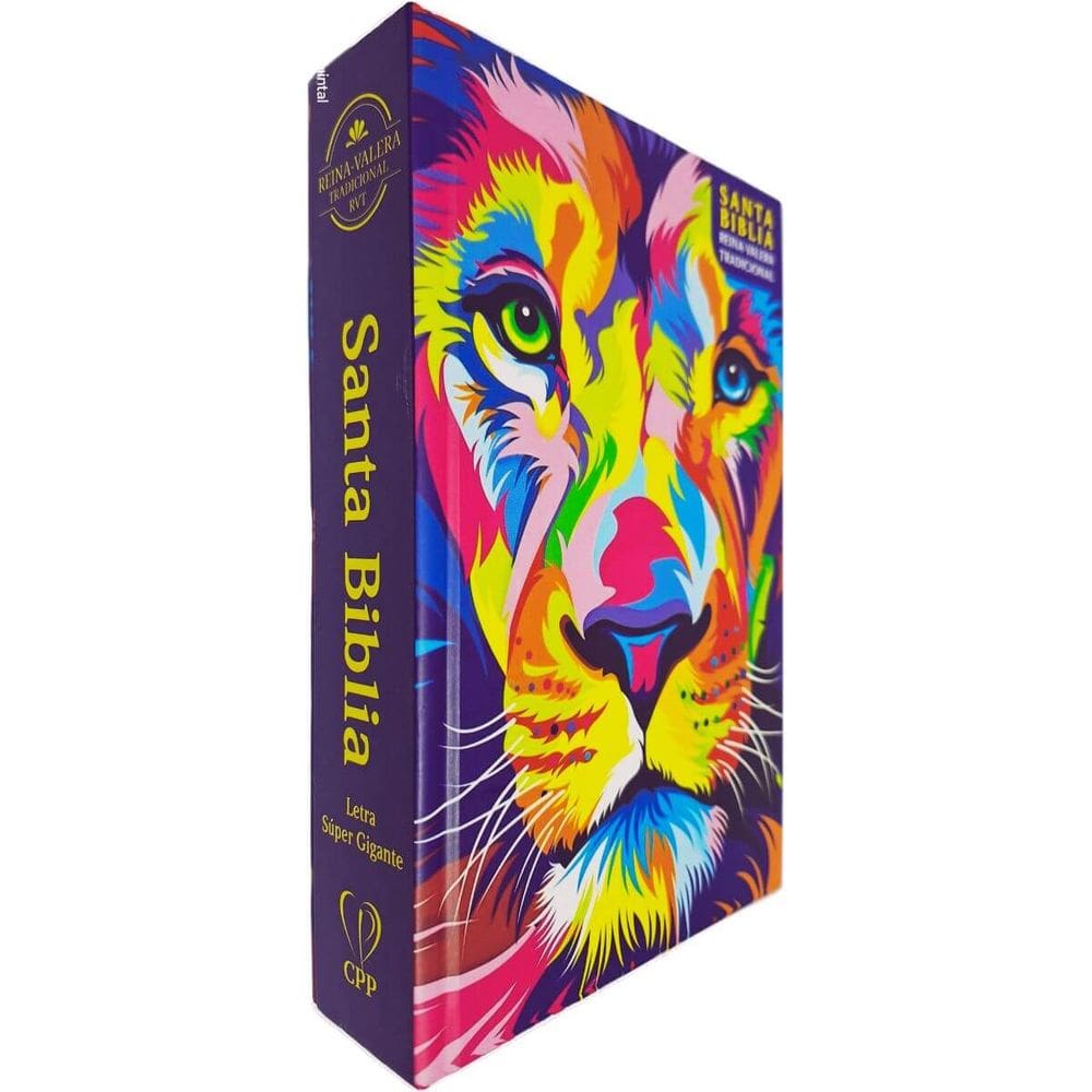 Santa Biblia Reina-Valera Tradicional RVT Letra Súper Gigante Antiguo y Nuevo Testamento Capa Dura León Acuarela