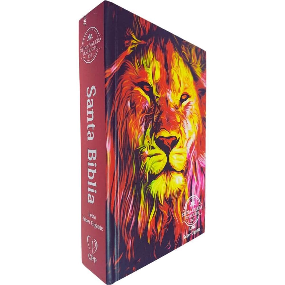 Santa Biblia Reina-Valera Tradicional RVT Letra Súper Gigante Antiguo y Nuevo Testamento Capa Dura León de Fuego
