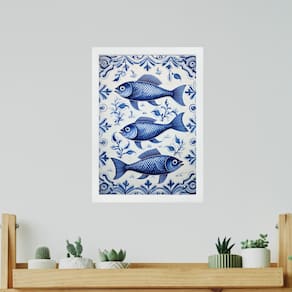 Quadro Decorativo Peixes Portugueses 24X18Cm