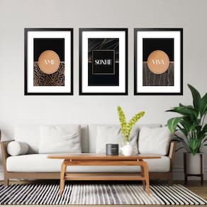 Kit 3 Quadros Grandes Ame Sonhe Viva 60X48Cm