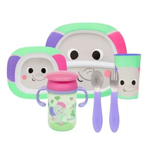 Kit Refeição Completo Elefante Bubazoo 6 Peças Buba