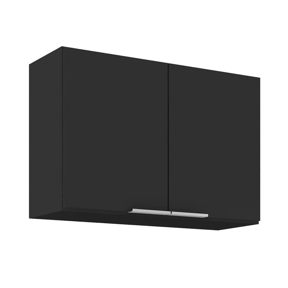 Armário de Cozinha Aéreo 80cm Pérola Z34 Preto - Mpozenato