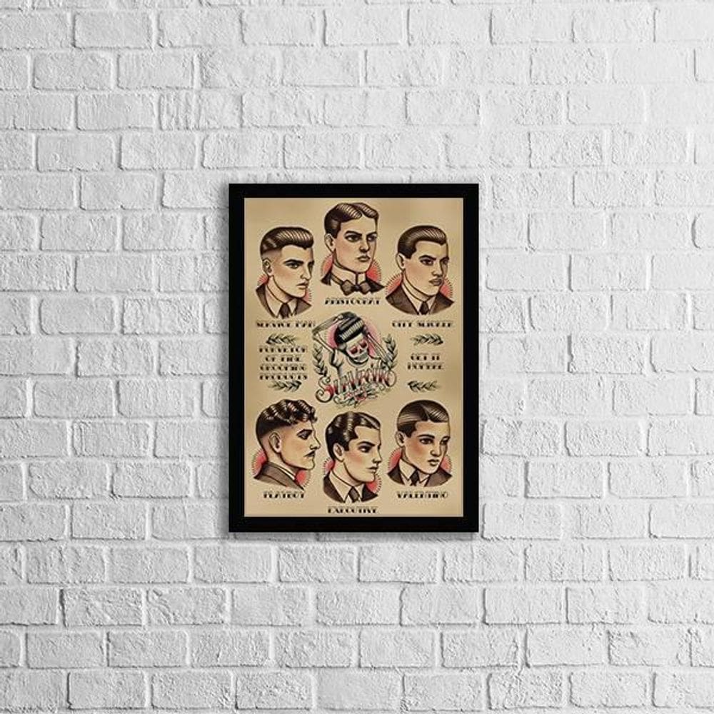 Quadro Vintage Hair Men`S Style 24X18Cm