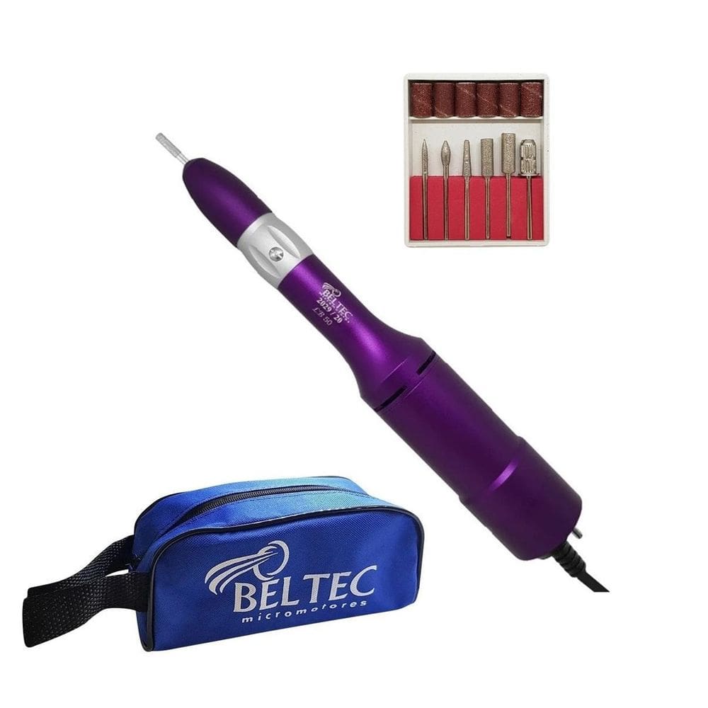 Kit Micro Motor Lb 50 Caneta De Rotação E Kit 6 Brocas