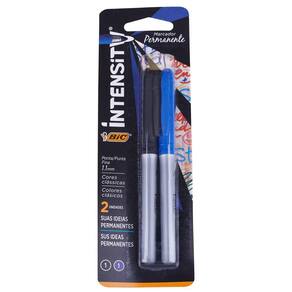 Caneta Marcadora Permanente Preto e Azul Bic Intensetiv