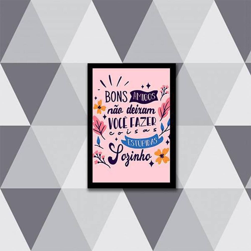 Quadro Amigos E Coisas Estúpidas 24X18Cm