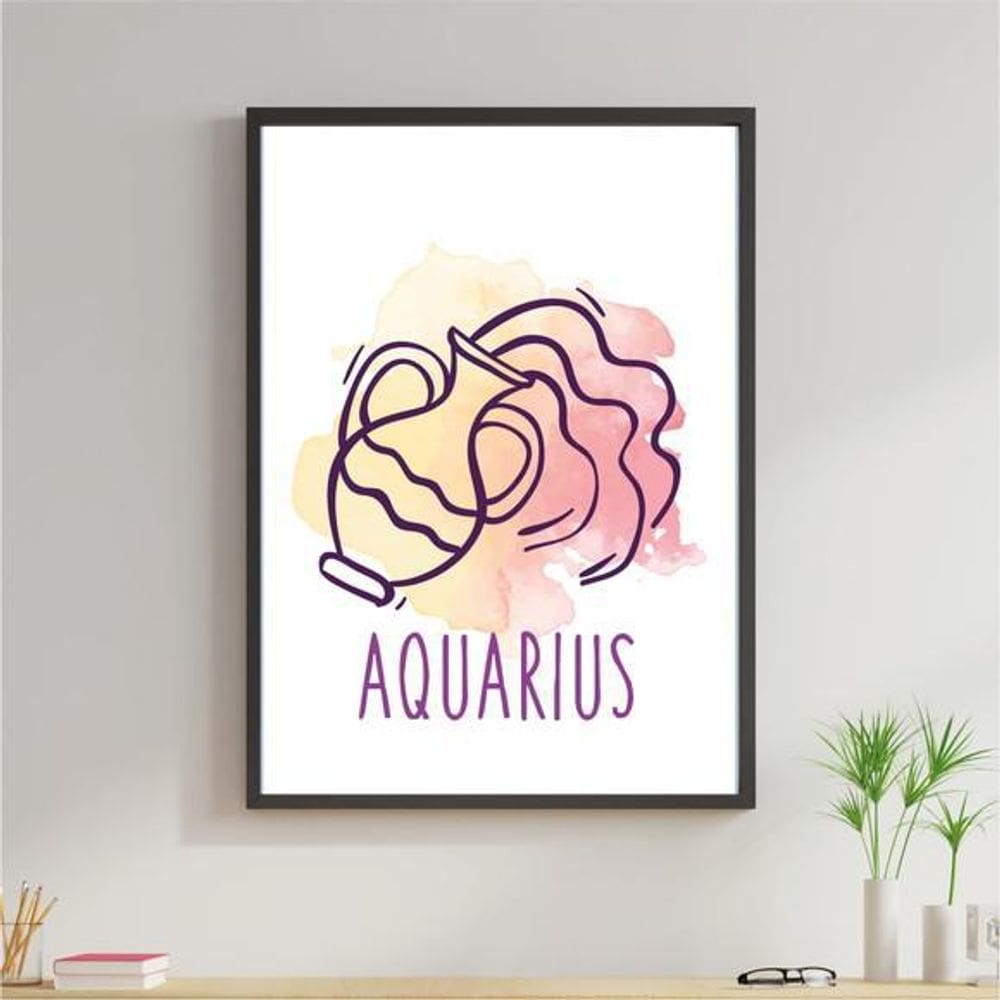 Quadro Signos Aquarela - Aquário 24X18Cm