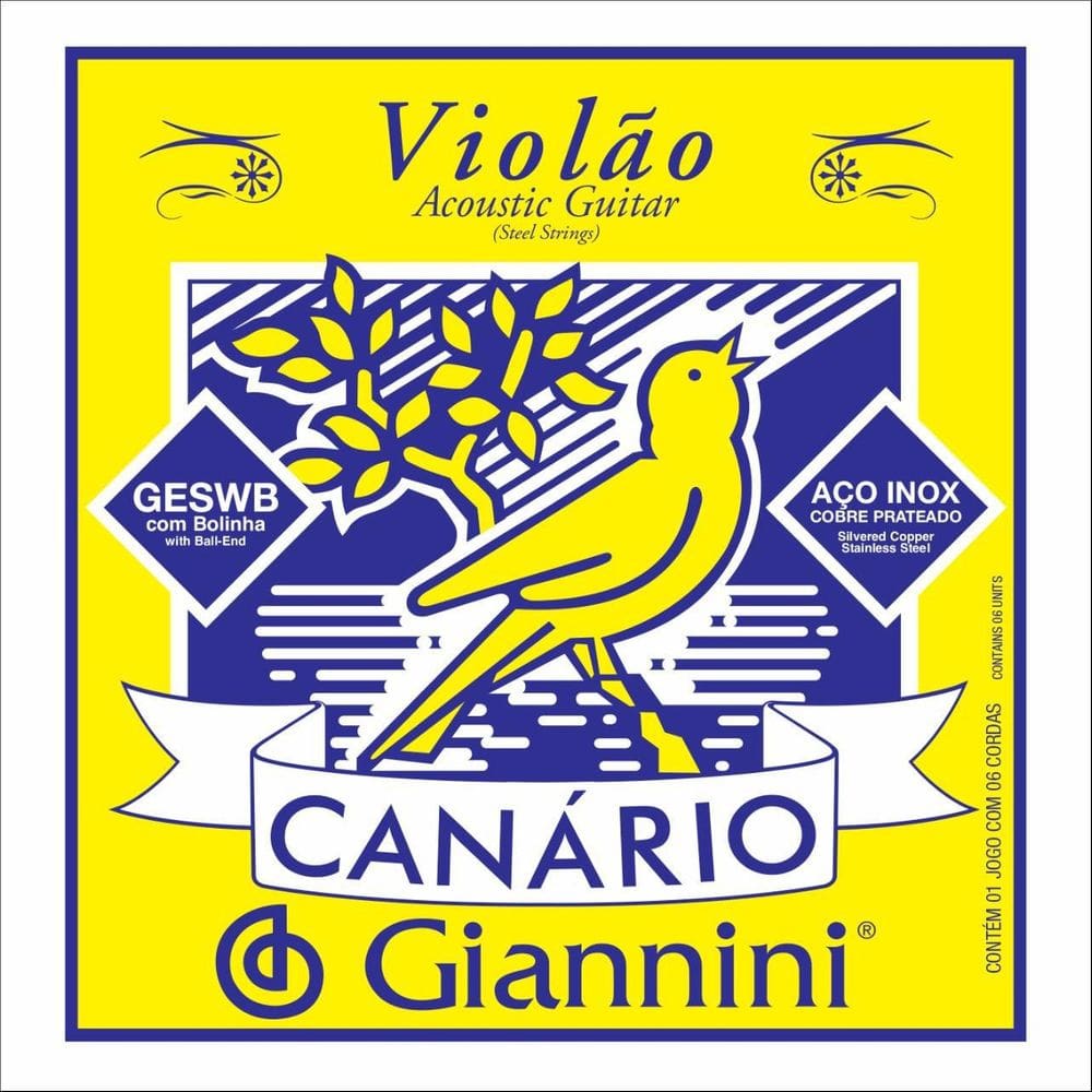 Encordoamento Violão Aço 011 Canário Geswb Tensão Média