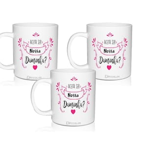 Kit 3 Canecas Convite 300 Ml Personalizadas Para Daminha