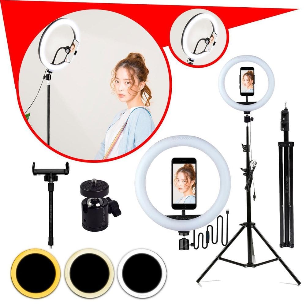 Ring Light Aro Led 10 Polegadas Com Tripé 2,10 Ball Flexivel