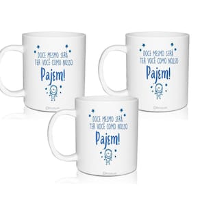 Kit 3 Canecas Brancas Krystalon Personalizadas Para Pajem