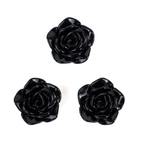 Miçanga em Resina Flor Rosa Negra 2 cm