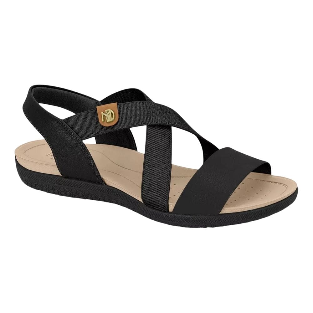 Sandália Modare Comfort Casual Elásticos Feminina Preta