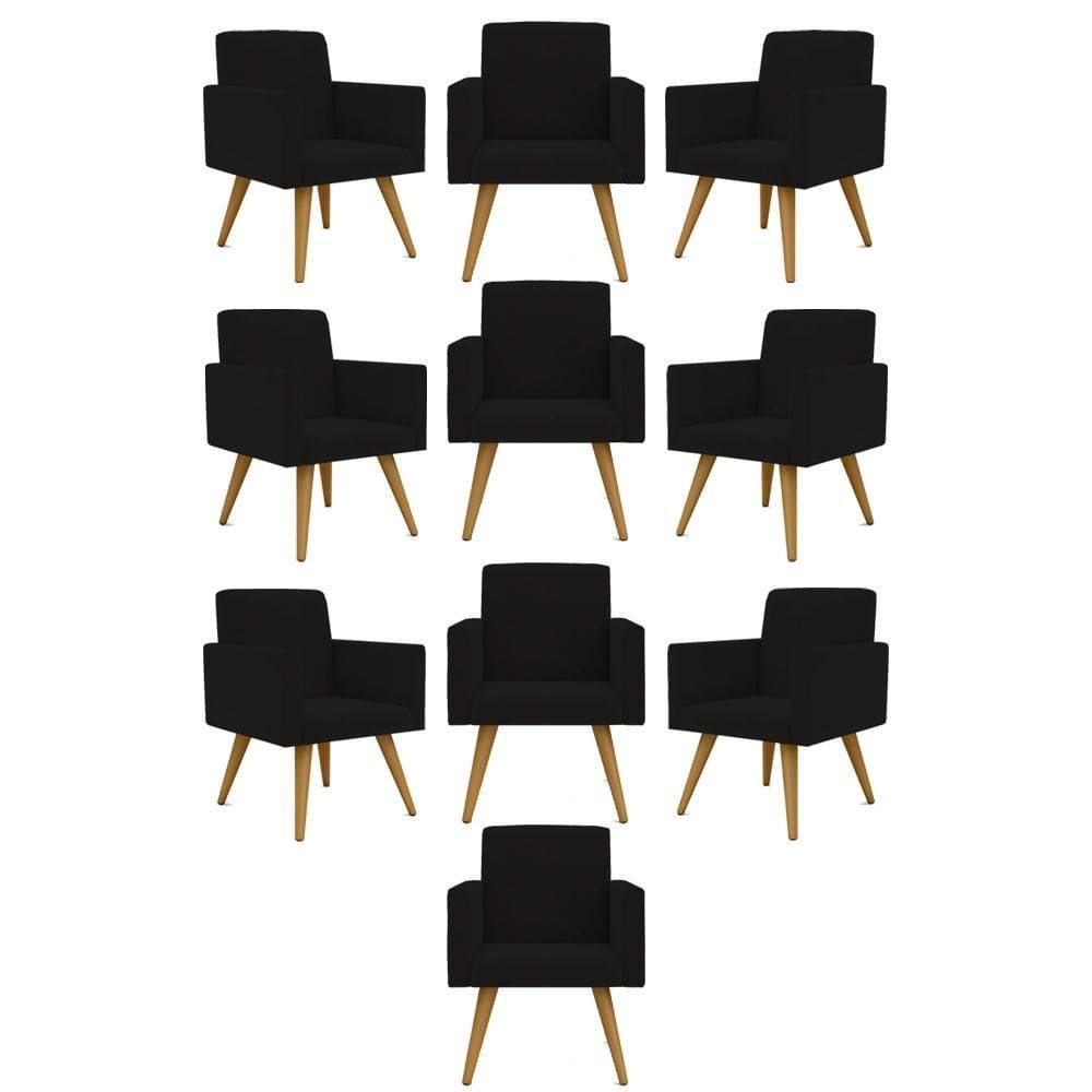 Kit 10 Cadeiras Poltronas Decorativa - Escritório - Recepção