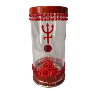 Porta Vela 7 Dias 18 cm Pomba Gira Vermelha