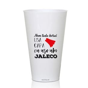Kit 2 Copos Big Drink Branco 550Ml Acrílico Profissões