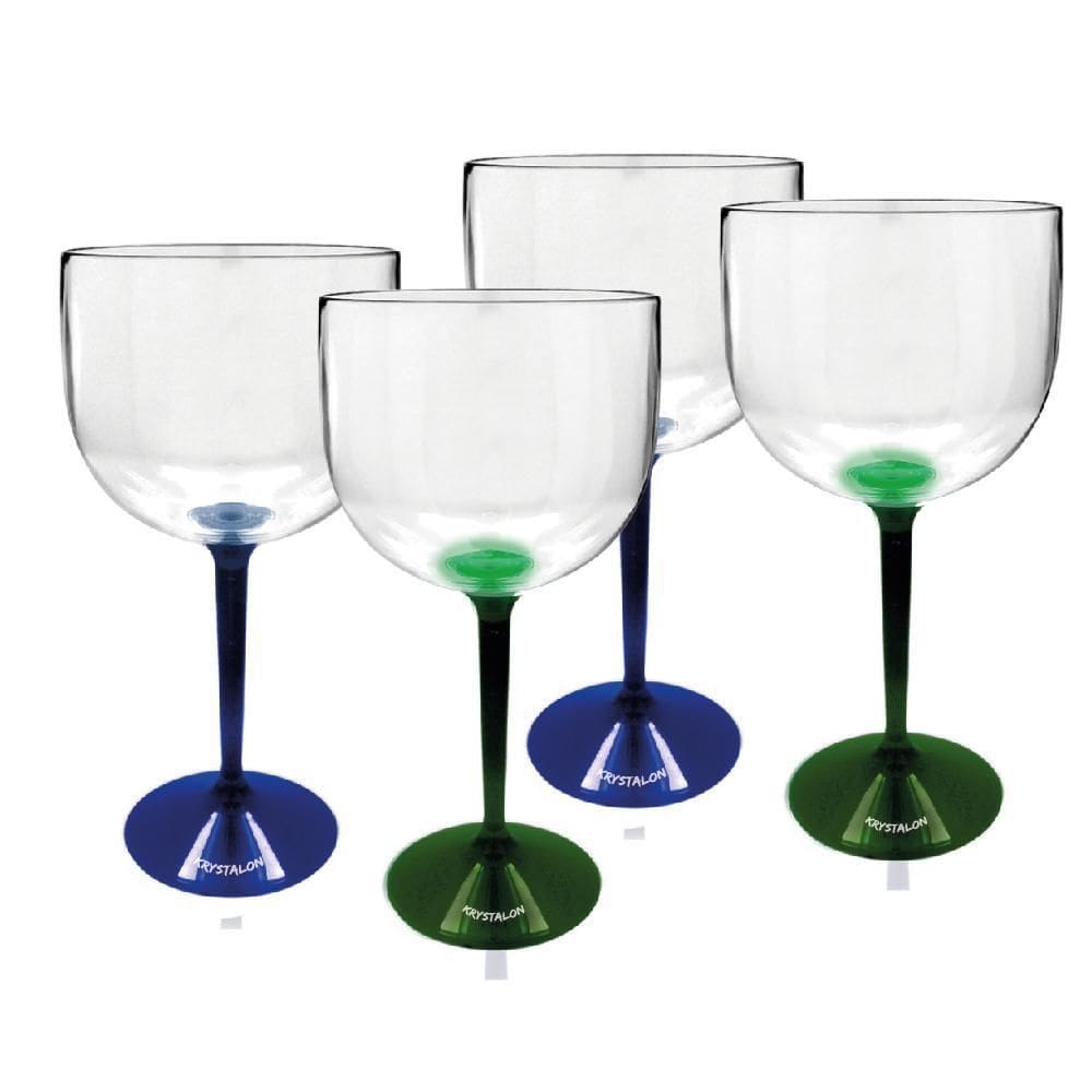 Kit 4 Taças Gin Bicolor Azul E Verde Acrílico Ps