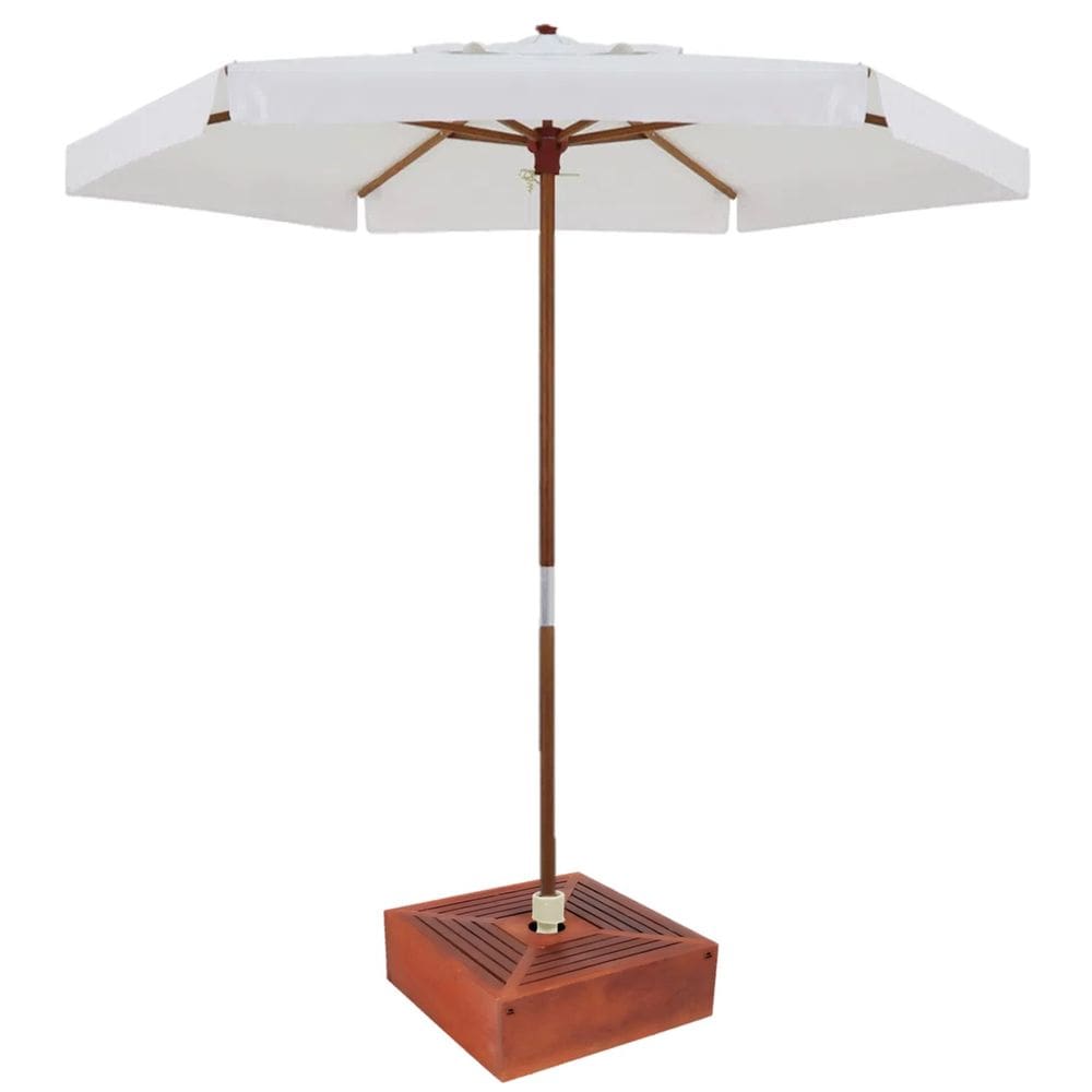 Kit Ombrelone Madeira 2,4m Xangri-lá Bagum Branco com Base Revestida - Belfix