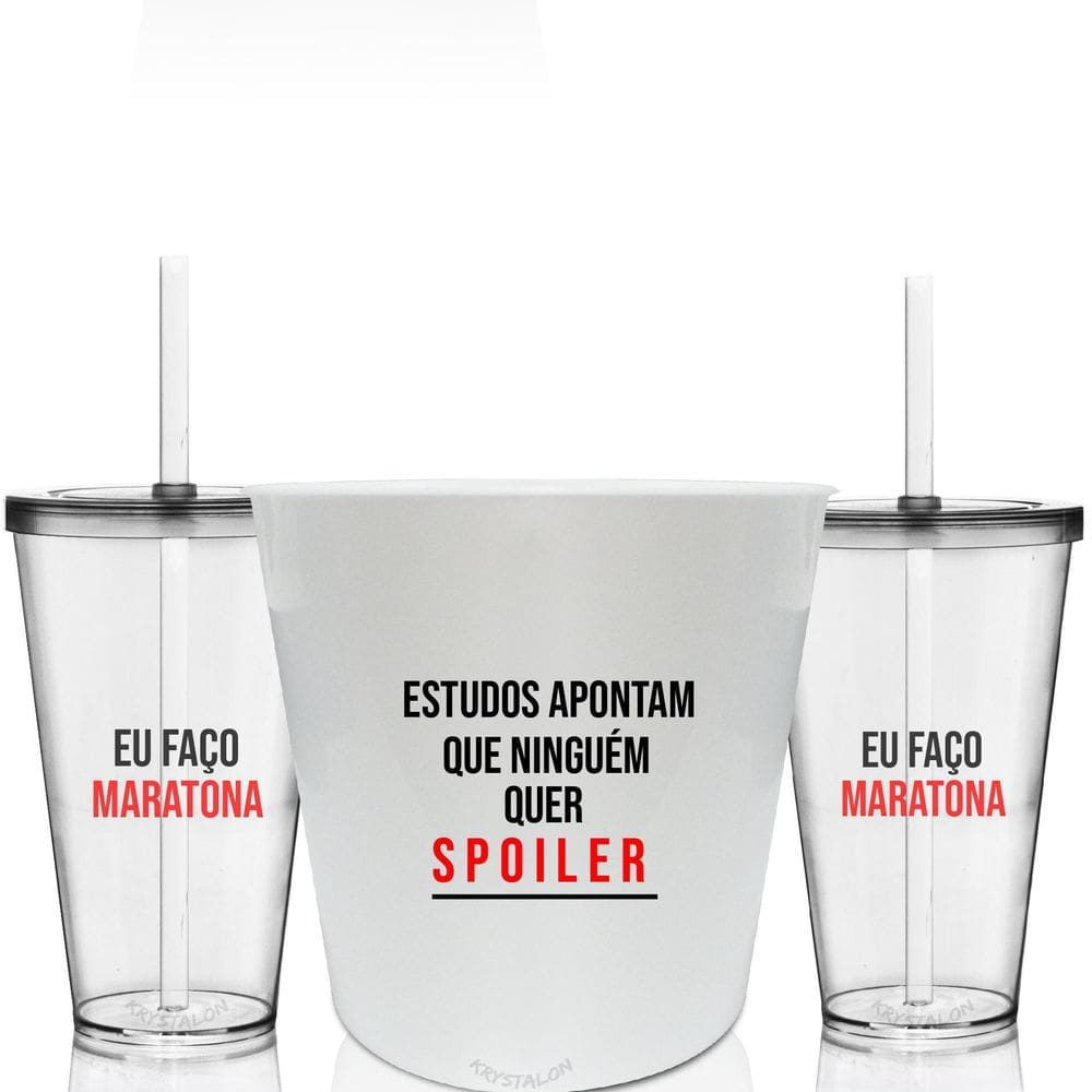 Kit Balde De Pipoca E 2 Copos Personalizados - Spoilers