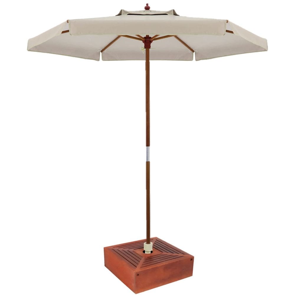 Kit Ombrelone Madeira 2,4m Xangri-lá Bagum Bege com Base Revestida - Belfix