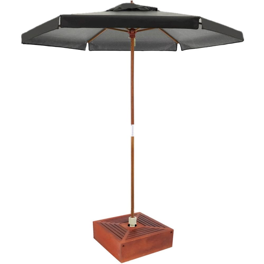 Kit Ombrelone Madeira 2,4m Xangri-lá Bagum Marrom com Base Revestida - Belfix