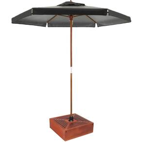 Kit Ombrelone Madeira 2,4m Xangri-lá Bagum Marrom com Base Revestida - Belfix