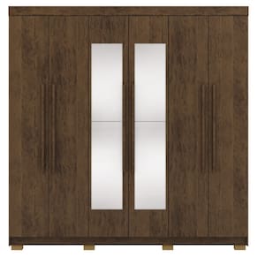 Guarda Roupa Casal 6 Portas 2G Espelho 218 cm Imbuia VLR