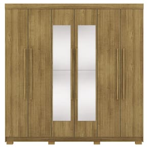 Guarda Roupa Casal 6 Portas 2G Espelho 218 cm Nature VLR