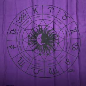 Legítima Toalha Zodiaco Jogos De Cartas 70x70cm Roxa Preta