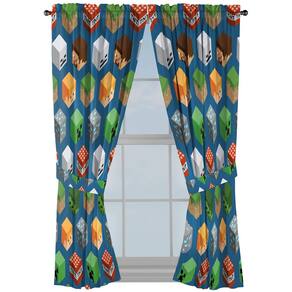 Conjunto de cortinas Jay Franco Minecraft azul isométrico 160x160cm