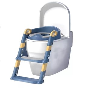 Assento Redutor Azul Infantil Com Escada Para Vaso Sanitário