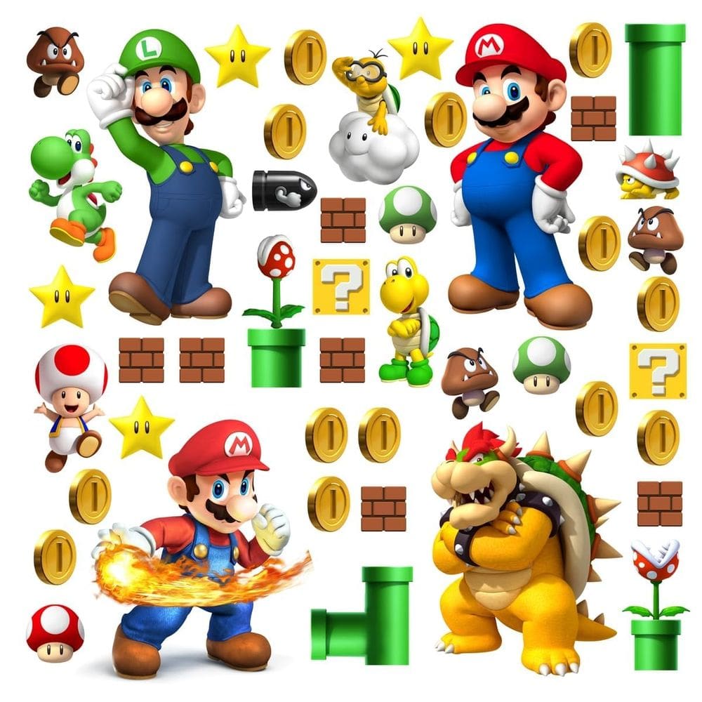 Decalques de parede DEKOSH Super Mario Bros constroem um cenário
