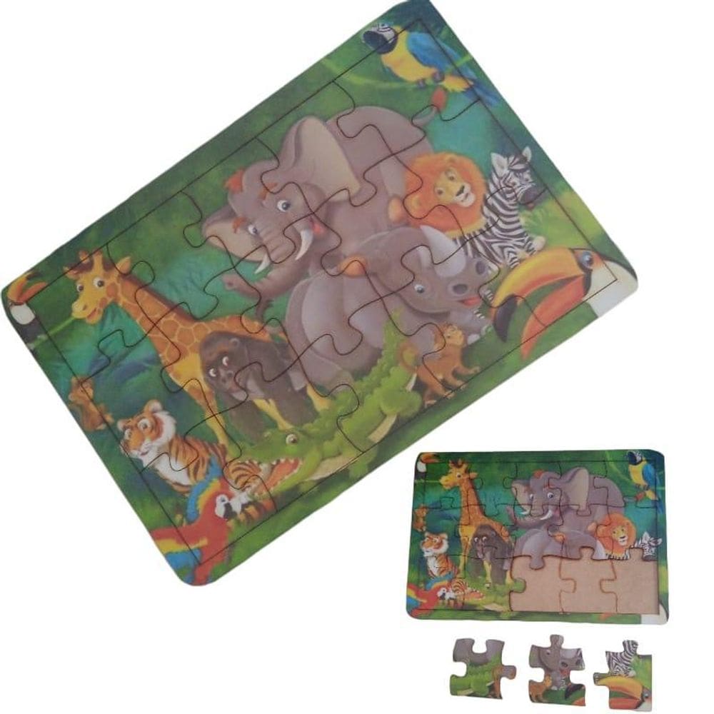 Brinquedo Pedagógico Madeira Quebra Cabeça Infantil Desenhos