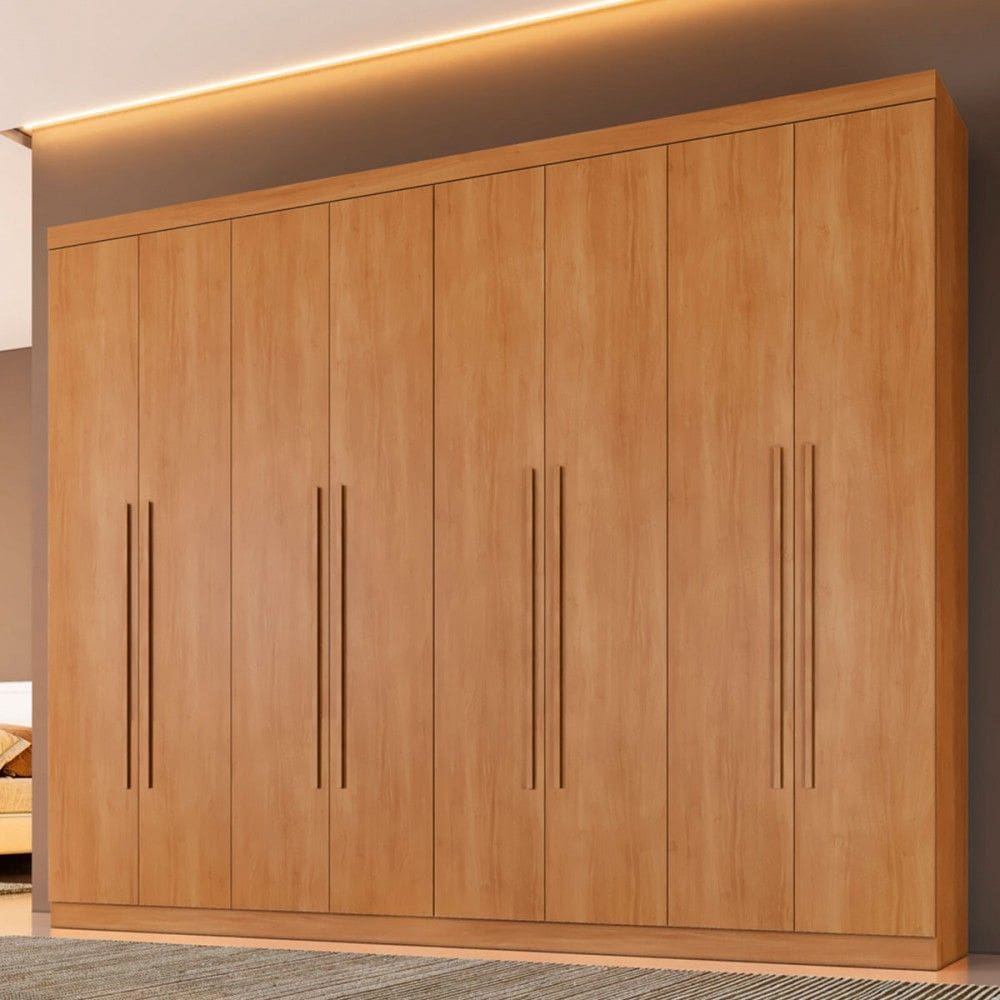 Guarda-Roupa Casal Taurus 8 Portas 4 Gavetas Cinamomo - Pnr Móveis